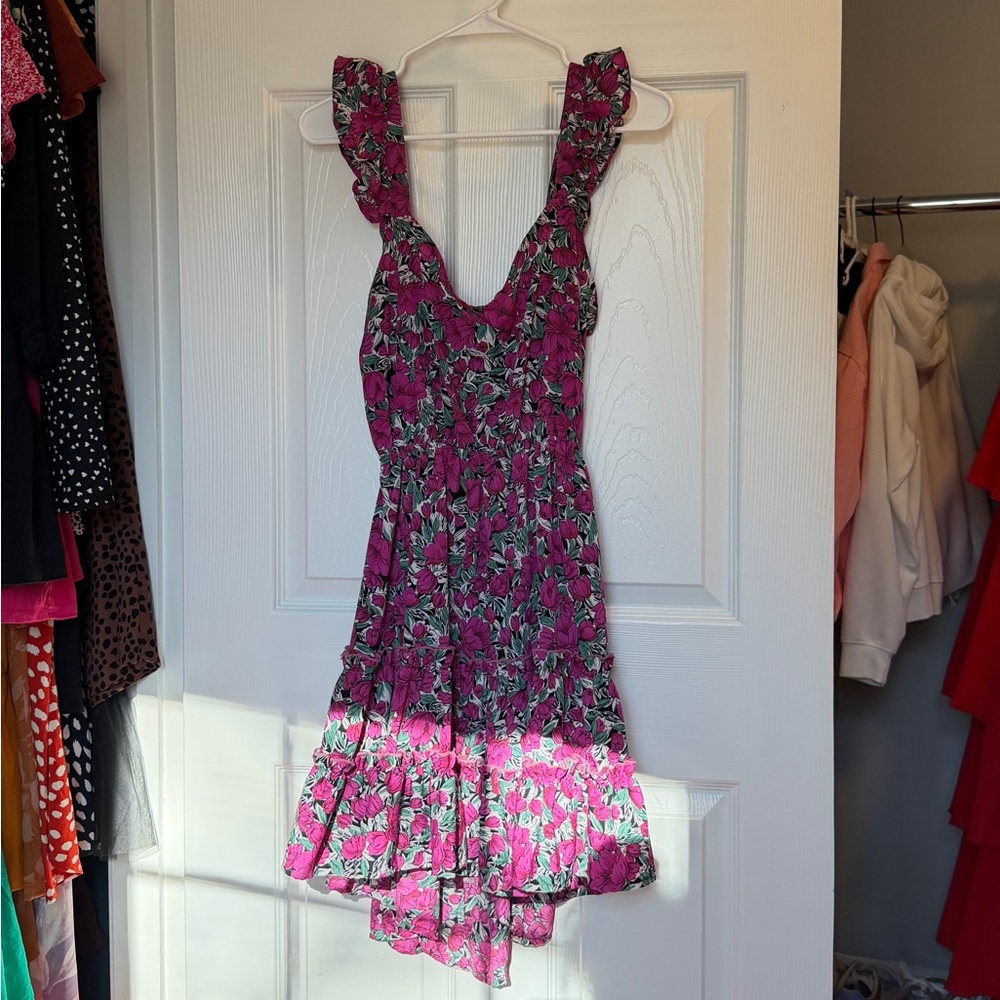 Floral Mini Dress with Tie Back
